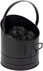 Mind Reader Fireplace Ash Bucket, 6L (1.5 gal) Capacity, Wood Stove, Fireplace Accessories, Metal, 9"L x 9"W x 10.5"H, Black