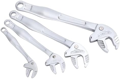 Self Adjusting Wrench, Self Locking Adjustable Wrench Set with Crab Shaped Ratchet Mechanism for Pipe Maintenance Vehicle Repair Home Workshop