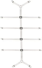 Bed Sheet Straps Adjustable, Mattress Holder,Elastic Bed Sheet Clips with Metal Clip for Bed Sheet, Mattress, Or Sofa(White)