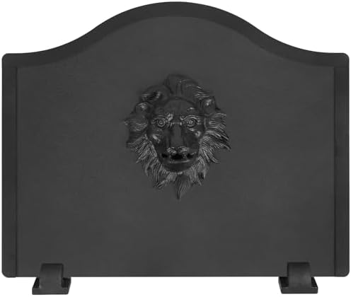 Firebacks for Fireplace- Iron Lion Fireback with Feet (19.5inch)