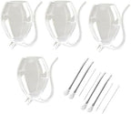 Vampire Glass Cups with Filter Spoon Straws, 10.14oz Dishwasher Safe Borosilicate Cocktail Goblets Set of 4, 304 Stainless Steel Infuser Straws with Cleaning Brushes for Wine Juice Fruit Tea
