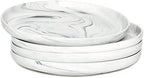Bosmarlin Marbling Ceramic Dinner Plates, 10 inches, Set of 4 for Salad, Pasta, Dessert, Microwave and Dishwasher Safe (Grey, 10 in)