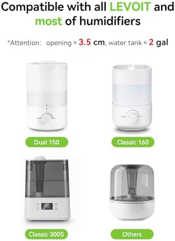 8 Pack Demineralization Cartridge Compatible with All LEVOIT Top Fill Humidifiers, Humidifier Water Cleaners, Efficiently Reduce Dust & Odor