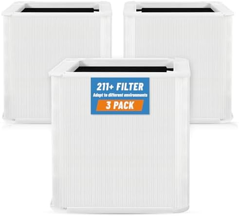 3 Pack 211+ Replacement Filters Compatible with Blue Pure 211+ Air Purifier