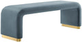 Modway EEI-6734-BRA-CAB Koda Performance Velvet Waterfall Long Bench, Brass Cadet Blue