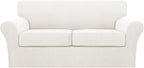 Turquoize 3 Piece Sofa Covers for 2 Cushion Couch Sofa Slipcover Soft Couch by Turquoize