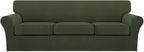 Turquoize 4 Piece Sofa Covers for 3 Cushion Couch Sofa Slipcover Soft Couch by Turquoize