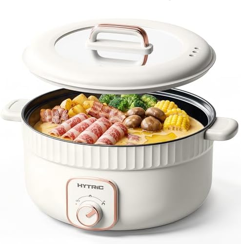 HYTRIC 4.5L Electric Pot, 1200W Non-Stick Hot Pot Electric with Dual Power