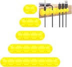 Cable Holder Clips，5 Packs Yellow Cable Management Cord Organizer Clips Silicone Self Adhesive for Desktop USB Charging Cable Nightstand Power Cord Mouse Cable Wire PC Office Home(7-5-3-2-1 Slots)