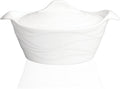 Casserole Dish 1.4 Quart French White Ceramic Bakeware Set with Lids, Chip and Crack Resistant Stoneware Baking Dish, Microwave, Dishwasher, Oven, Freezer and Fridge Safe (11.7 INCH Oval)