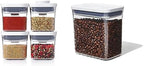OXO Good Grips 4-Piece Mini POP Container Set Good Grips POP Container – Airtight 1.7 Qt for Coffee and More Food Storage, Rectangle, Clear
