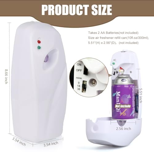 Automatic Air Freshener Spray Dispenser 2-Pack,Wall Mounted/Free Standing Automatic Air Fresheners for Home and Commercial Use,Automatic Spray Dispenser Adjustable Scent Release Setting