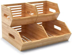 Extra Large Bamboo Pantry Storage Bins-Potato and Onion Food Storage Bin