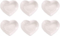 WHJY White Love Heart Shaped Ceramic Side Dish Bowl, Contemporary Porcelain Side Dishes Bowl, Seasoning Dishes Soy Dipping Sauce Dishes for Wedding Birthday Party- Set of 6