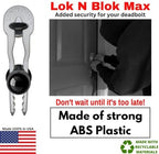 Portable Deadbolt Door Lock Device Lok N Blok Max Requires No Tools to Install Protection from Key Bumping Proof Door Guard Defender Home Apartment Travel Safety Security Made of Sturdy ABS Plastic
