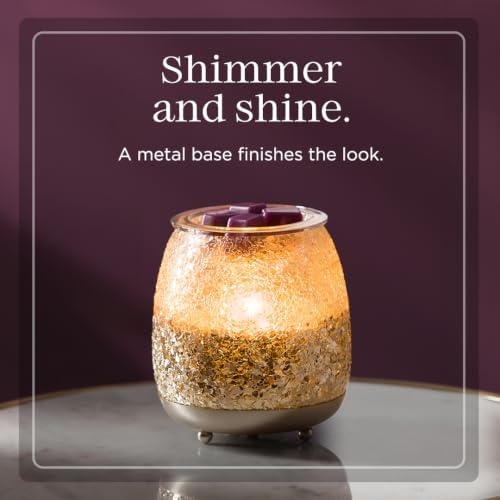 Scentsy Glisten Nickel-Plated Glass Wax Warmer, Glam Decor