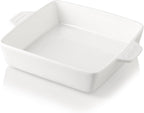 Sweejar Ceramic Baking Dish, 9 x 9 Cake Baking Pan for Brownie, Porcelain Square Bakeware with Double Handle for Casserole, Lasagna, Family Dinner (Navy)