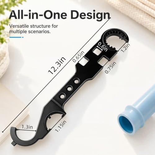Heavy Duty Multipurpose Wrench with Cotton Work Gloves | Universal Spanner for Auto, Plumbing & Home DIY Repairs