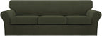 Turquoize 4 Piece Sofa Covers for 3 Cushion Couch Sofa Slipcover Soft Couch by Turquoize