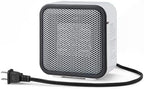 Amazon Basics Ceramic Space Heater, Portable Mini Heater for Office Desk, Fast Heating, Efficient, Indoor Use, 500W, With Tip-Over Protection, Lightweight 1.4 lbs,