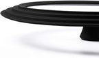 Universal Lid for Pots,Pans and Skillets - Tempered Glass with Heat Resistant Silicone Rim Fits 10.5", 11" and 12" Diameter Cookware,Black