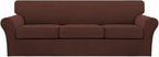 Turquoize 4 Piece Sofa Covers for 3 Cushion Couch Sofa Slipcover Soft Couch by Turquoize
