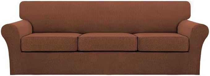 Turquoize 4 Piece Sofa Covers for 3 Cushion Couch Sofa Slipcover Soft Couch by Turquoize