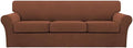 Turquoize 4 Piece Sofa Covers for 3 Cushion Couch Sofa Slipcover Soft Couch by Turquoize
