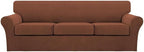 Turquoize 4 Piece Sofa Covers for 3 Cushion Couch Sofa Slipcover Soft Couch by Turquoize