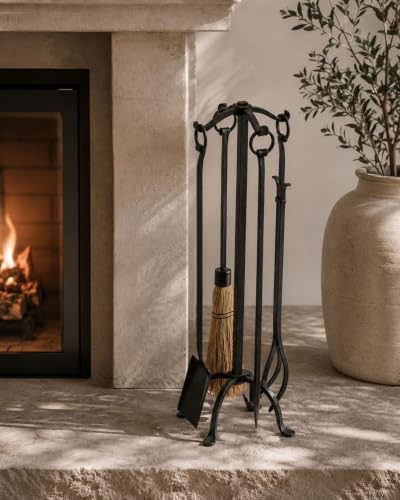 Pilgrim Home and Hearth Craftsman Fireplace Tool Set Black 18018MBK