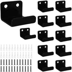 12Pcs Black Tile Display Wall Hanger, Stainless Steel Billboard Mounting Brackets, Heavy Duty Wall-Mounted Tile Hooks for Ceramics, Mirrors, Picture Frames (35x23x30mm)