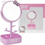 Get Trend Hello Kitty Sanrio Mirror with Jewelry Stand for Girls, Teens, Kawaii Makeup Mirror, Jewelry Holder, Bracelet Holder, Gifts for Girls (Pink Hello Kitty)