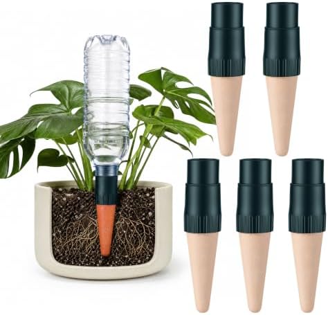 Terracotta Watering Spikes for Plastic Bottles, 5-Pack