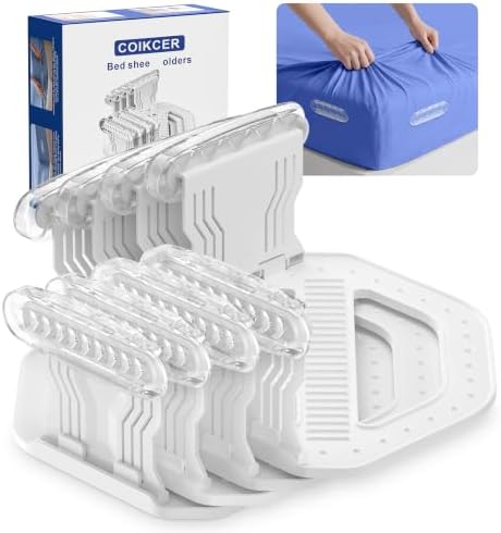 Bed Sheet Holders for Corners, 4-Pack Foldable Fitted Sheet Holder