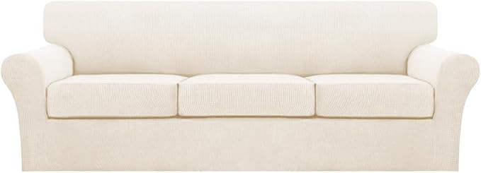 Turquoize 4 Piece Sofa Covers for 3 Cushion Couch Sofa Slipcover Soft Couch by Turquoize
