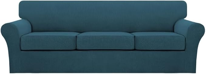 Turquoize 4 Piece Sofa Covers for 3 Cushion Couch Sofa Slipcover Soft Couch by Turquoize