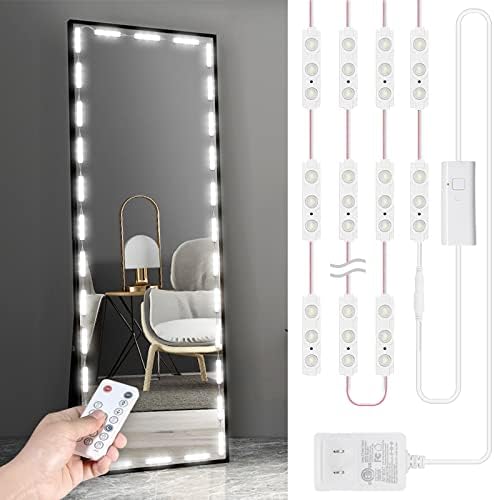 Kintion LED Vanity Mirror Lights with RF Remote, Dimmable Hollywood Style 13ft(4m), Bathroom Waterproof, for Full Body Mirror, Makeup Mirror, Vanity Mirror, Bathroom Mirror(Mirror Not Include)