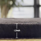 ORINOVA Black Fluffy Rug 5x7 Area Rugs - Image 2