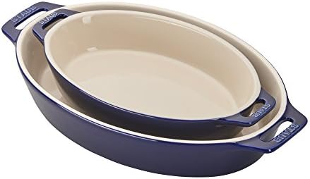 Staub Ceramic 2-piece Oval Baking Dish Set - Matte Black