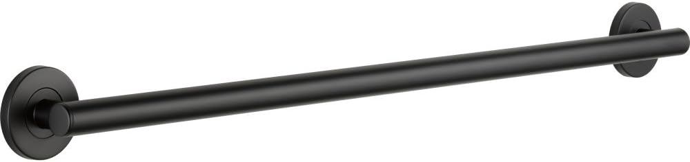 DELTA FAUCET 41824-BL Contemporary Decorative ADA Grab Bar 24 in, Matte Black