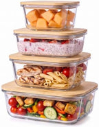 4 PCS Glass Food Storage Containers
