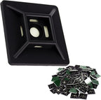Zip Tie Adhesive-Backed Mounts 100Pk. Professional-Grade, UV Black Cable Tie Bases, 1.1 x 1.1. Screw-Hole Anchor Point Provides Optimal Strength for Long-Term Durability & Use and Clutter-Free Cables.