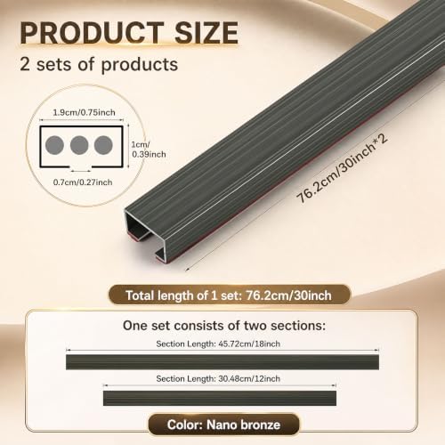 Lounsweer 2 Set Bronze Metal Cord Cover, 60" Segmented
