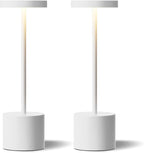 Kakanuo White Cordless Lamp Set, Rechargeable Lamp, 3 Color Temperature, LED Outdoor Wireless Lamps, Battery Operated Lamps, Stepless Dimmable, Touch Control