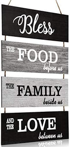 Jetec Bless Kitchen Wall Sign Farmhouse Decor Rustic Dining Room Wall Art