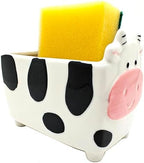 Cute Kitchen Accessories Cow Sponge Holder Home Decor Design Ceramic Kitchen Sponge Holder Cow gift Ideal Gifts for Women, Mom or Birthdays