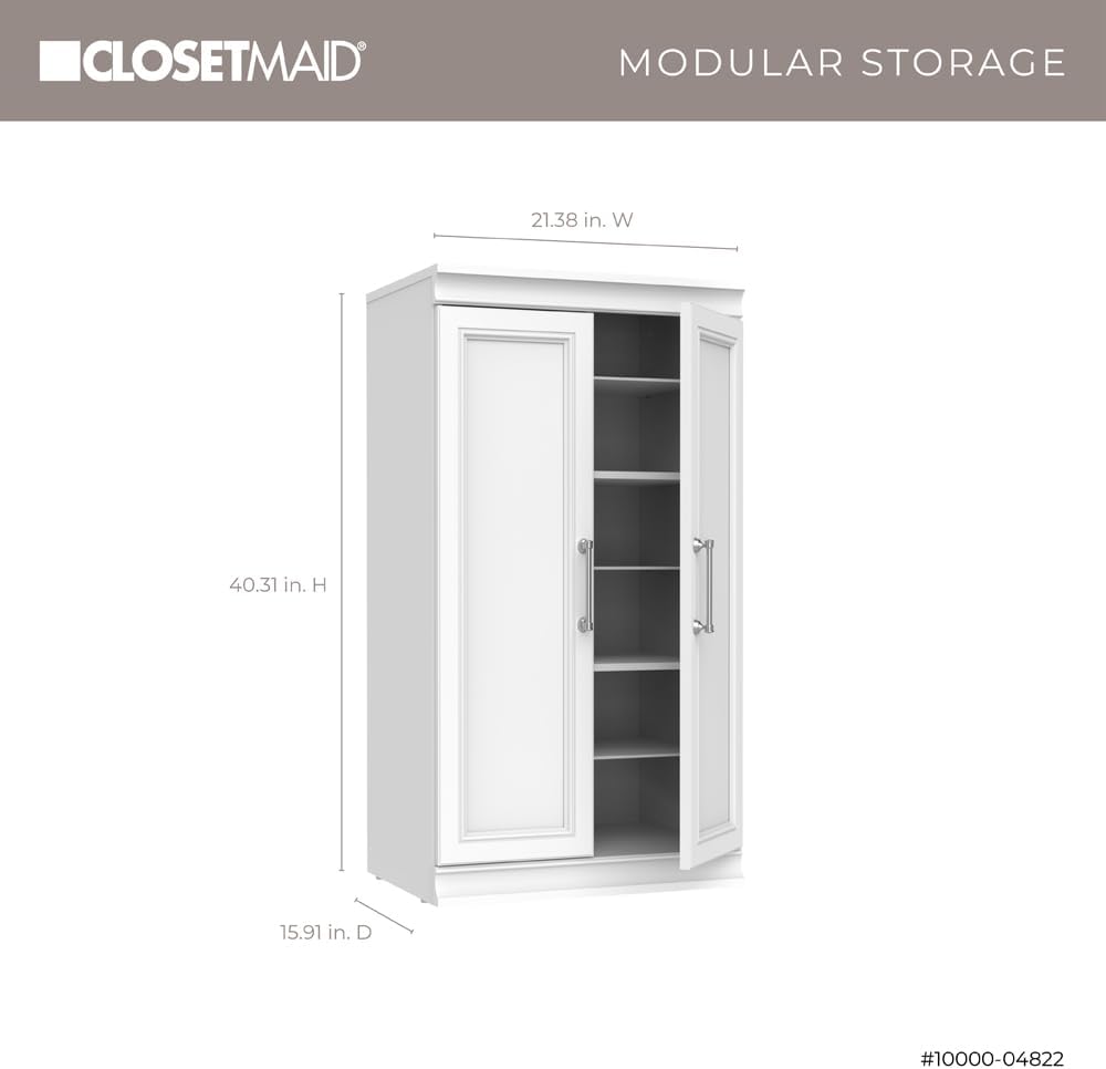 ClosetMaid Modular Storage 21.38-inch W 12-Shelf Cubby Storage Cabinet with Doors, White