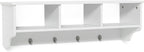 Casart Hanging Shelf Wall Mounted Storage Cabinets W/Hooks for Bedroom, Living Room and Entryway (White)