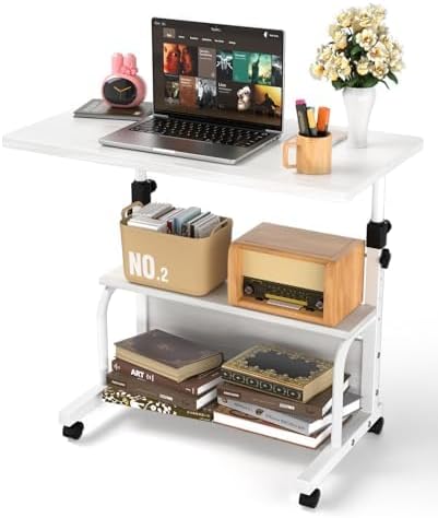QZMDSM Portable Rolling Desk on Wheels