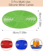 Multi-Use Silicone Wine Carrier,Reusable Single Wine Bottle Carrying Pouch
